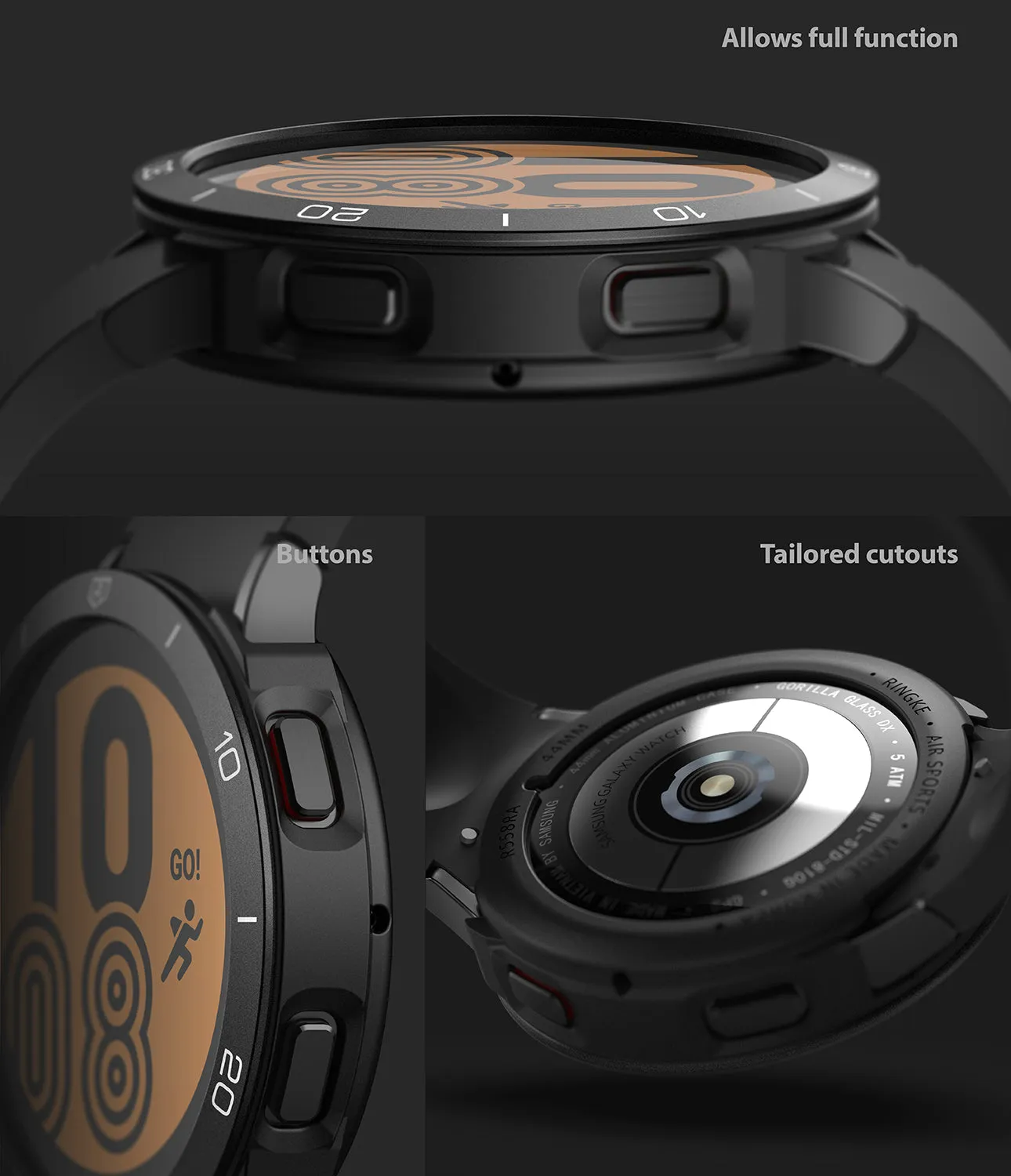 Galaxy Watch 4 44mm | Air Sports Black   Bezel Styling