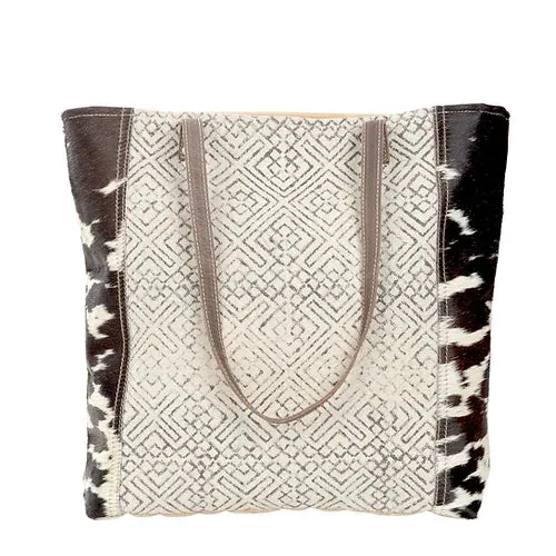 Geometric Front Panel Tote Bag