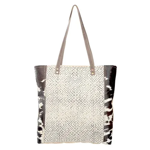 Geometric Front Panel Tote Bag