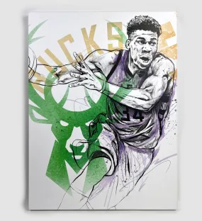 Giannis Antetokounmpo Artwork Canvas Print