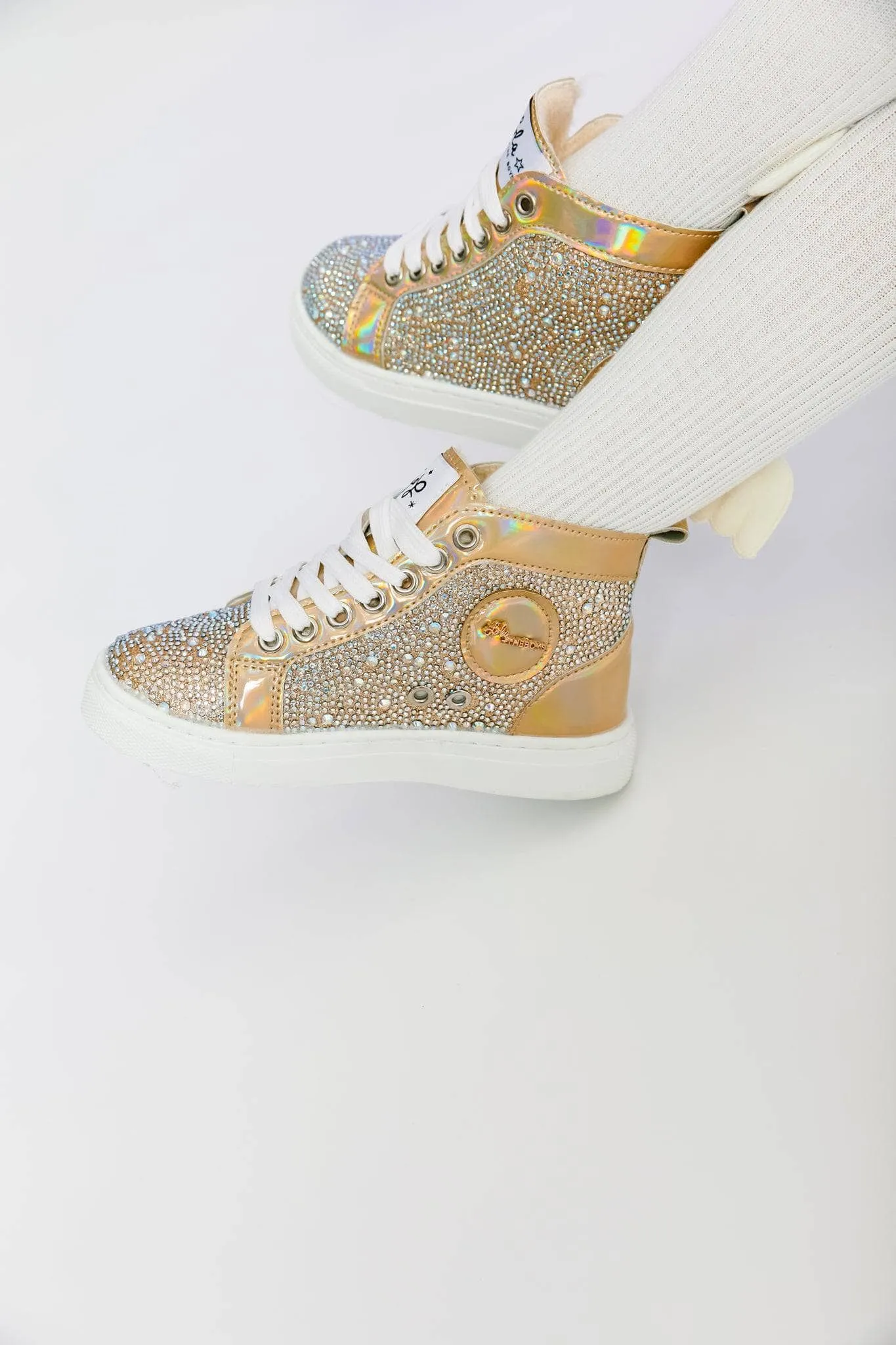 Gold Crystal Hologram Hightops