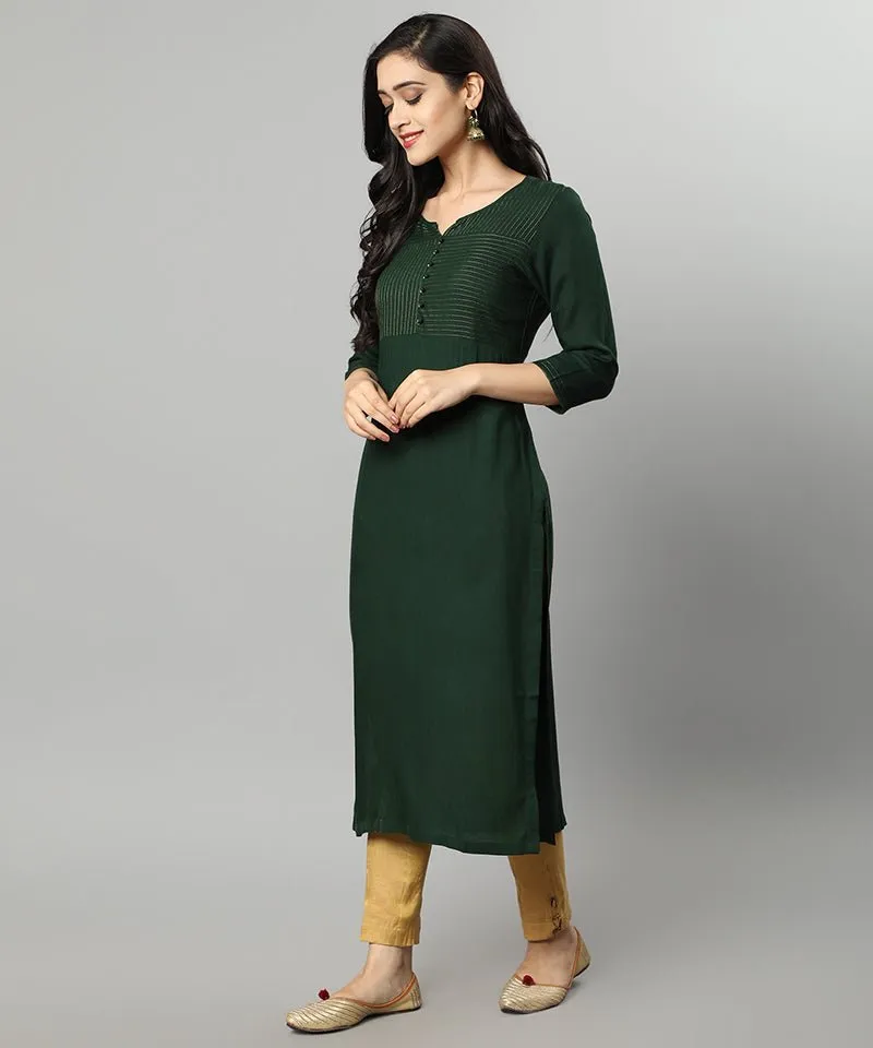 Green Rayon Sonapani Kurta