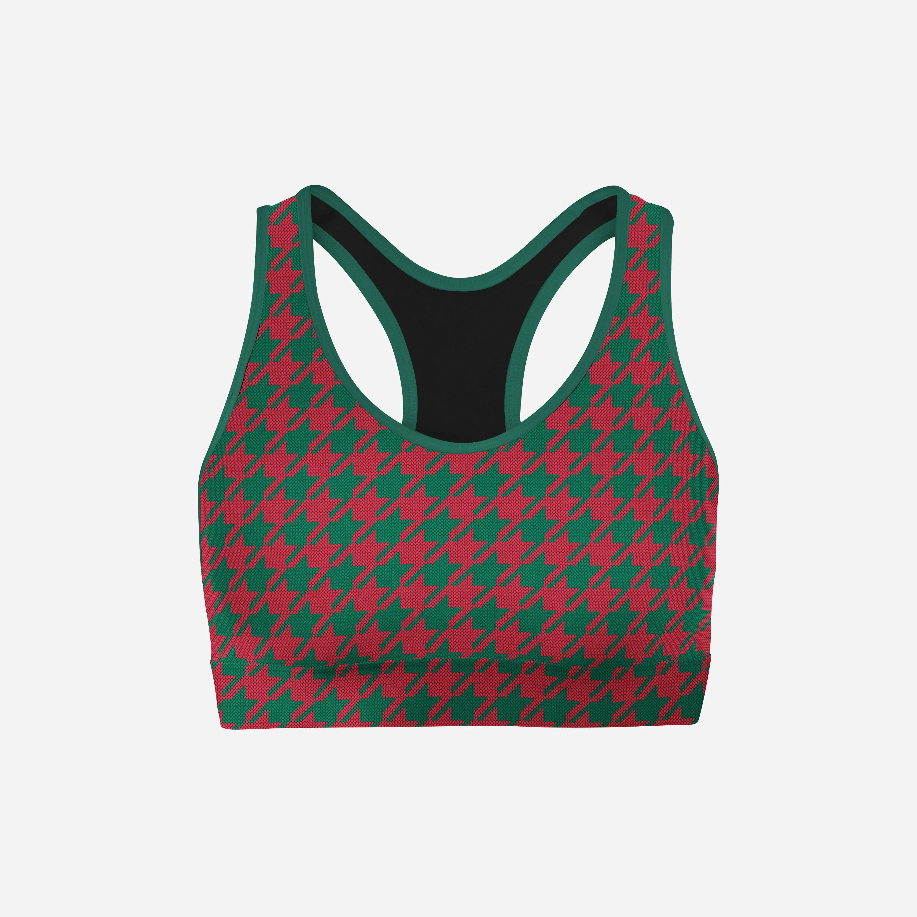 Holiday Houndstooth - Sports Bra