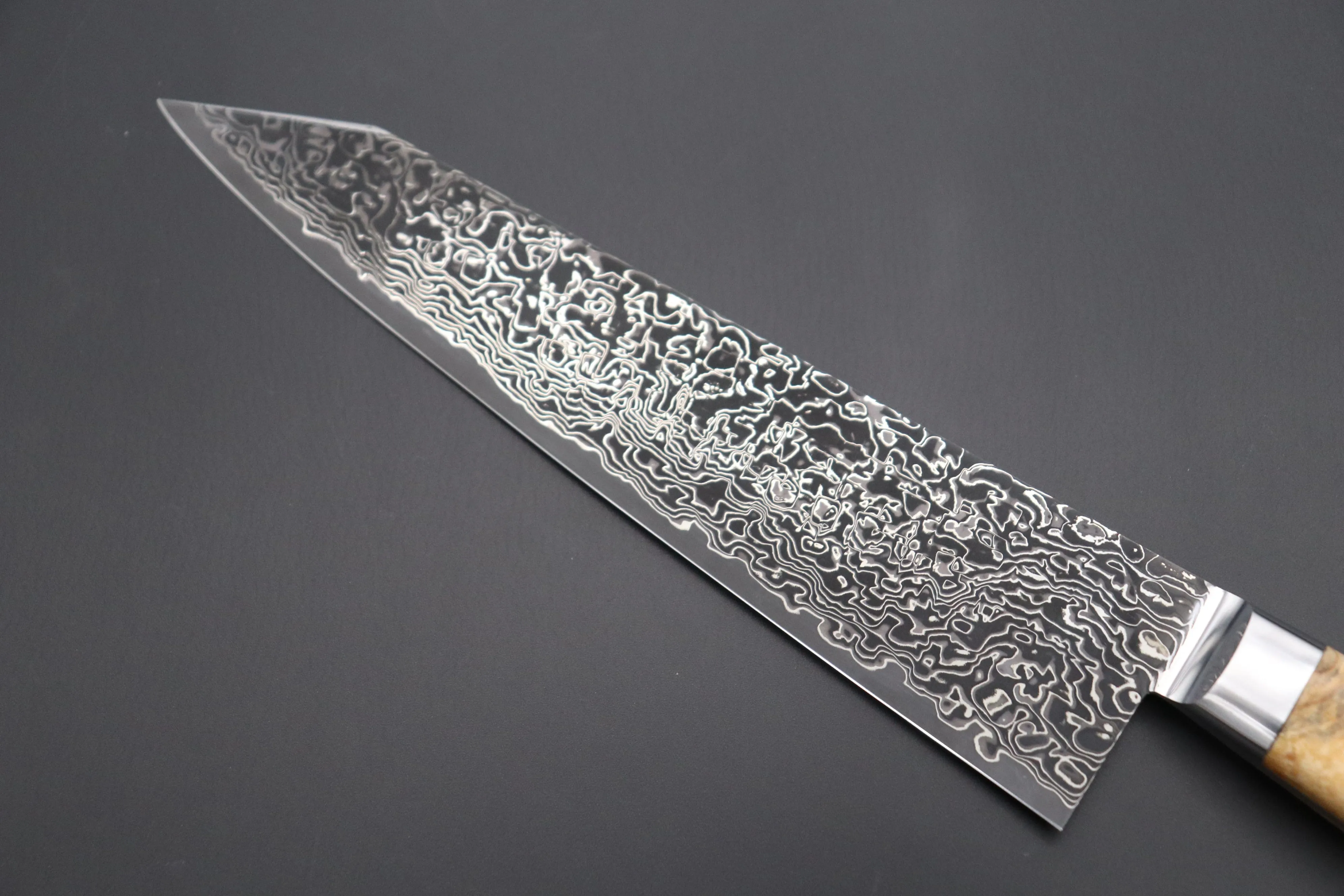 JCK Original Kagayaki Grand Canyon R-2 Black Damascus Series GCYU-15 Kiritsuke Gyuto 200mm (7.8 Inch)