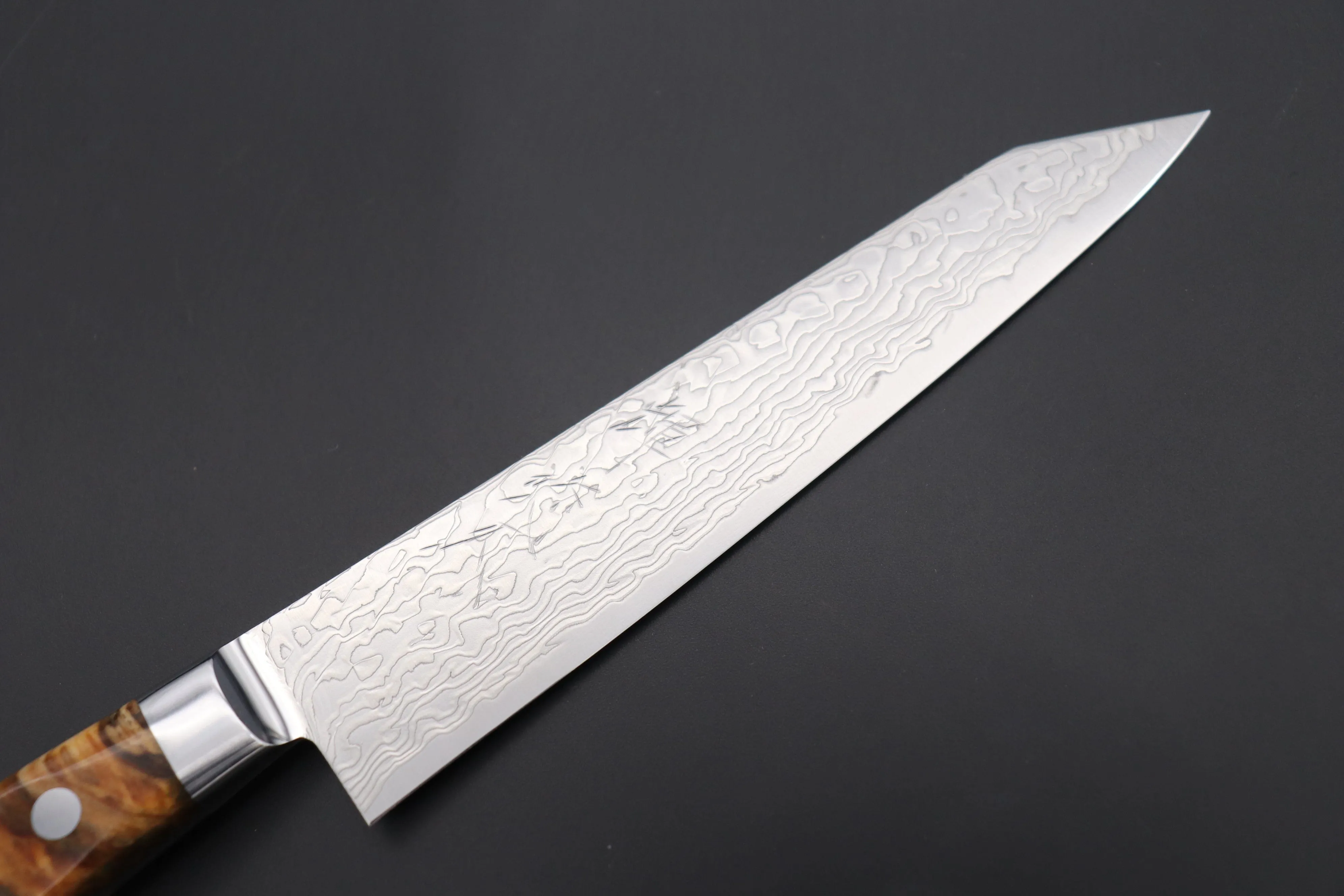 JCK Original Kagayaki Grand Canyon R-2 White & Silver Damascus Series GCYU-19 Kiritsuke Petty 145mm (5.7 Inch)