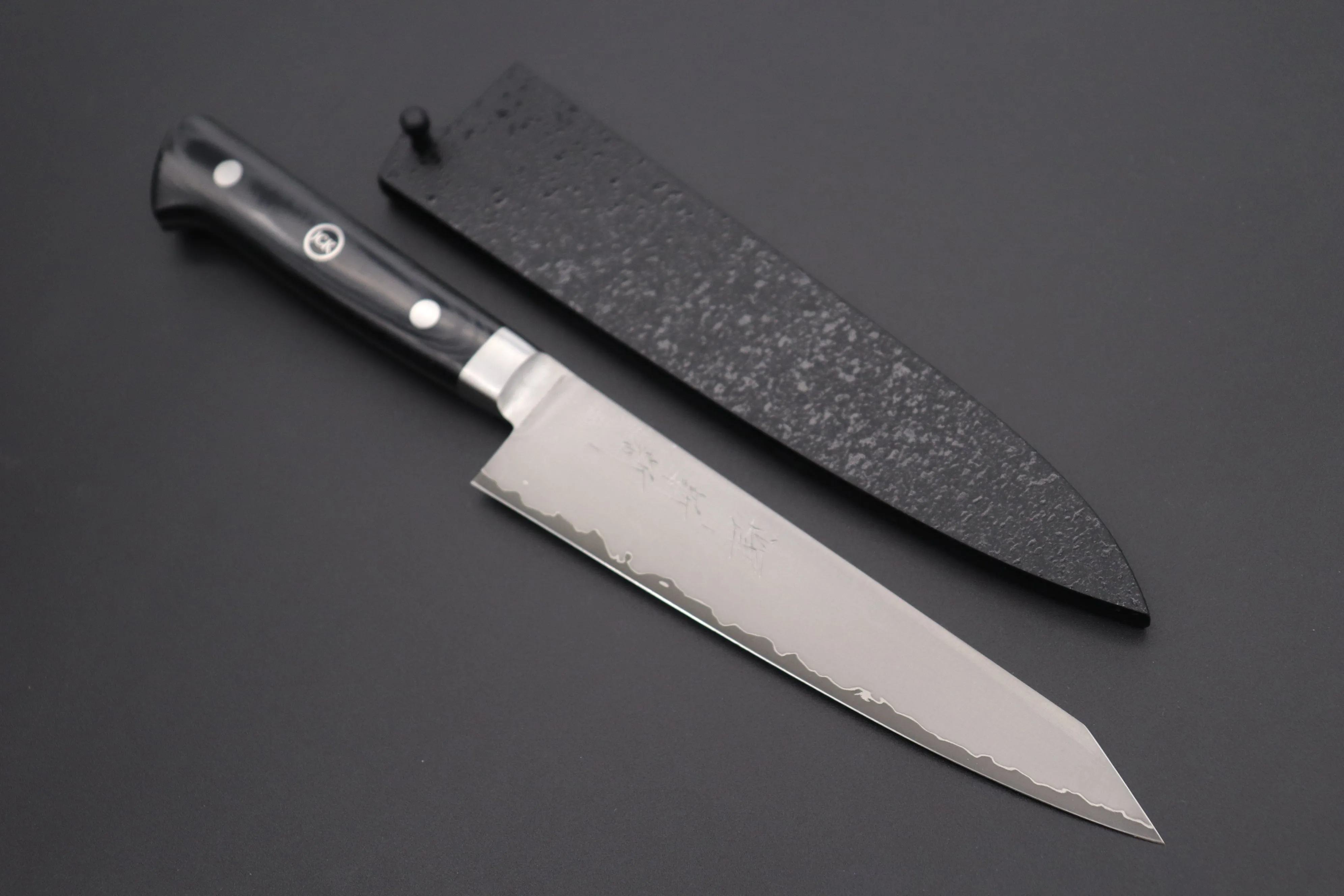 JCK Original Kagayaki NOVEL BLACK Edition | R-2 Laminated KNB-1 Kiritsuke Petty 145mm (5.7 Inch)