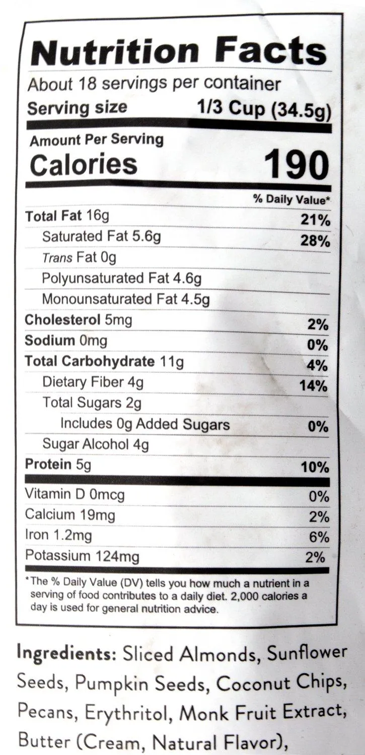 Low Karb Keto Nut Granola