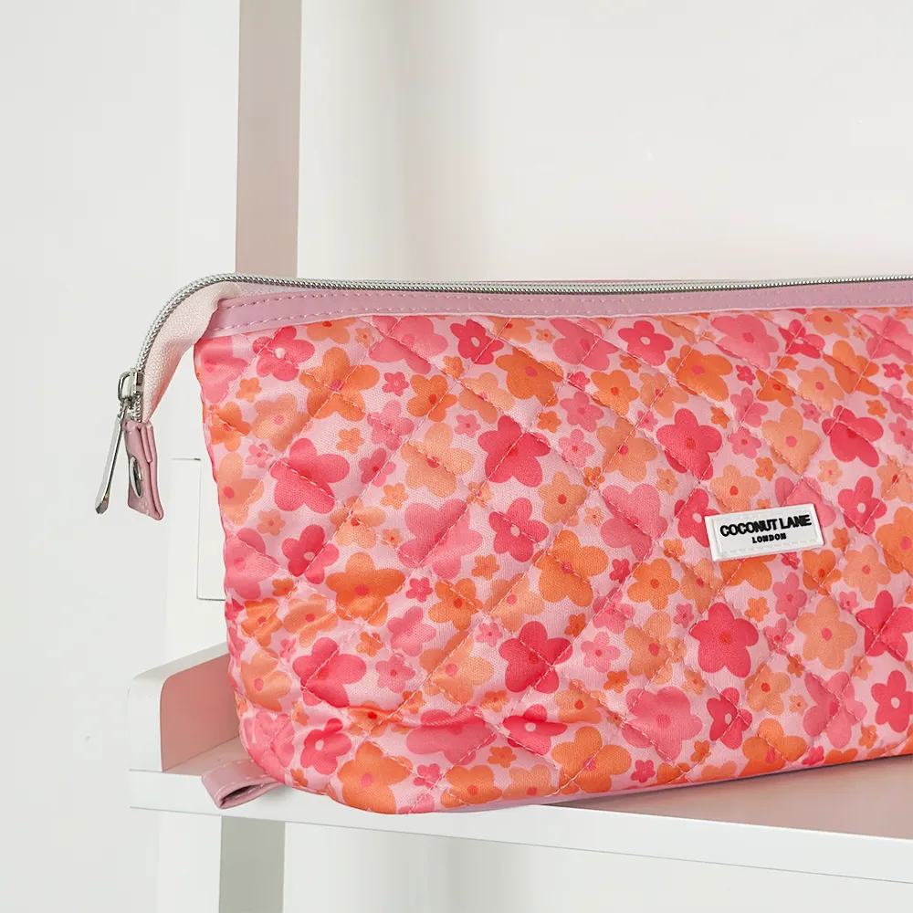 Magic Lifestyle Pouch - Quilted Pink & Orange Bloom