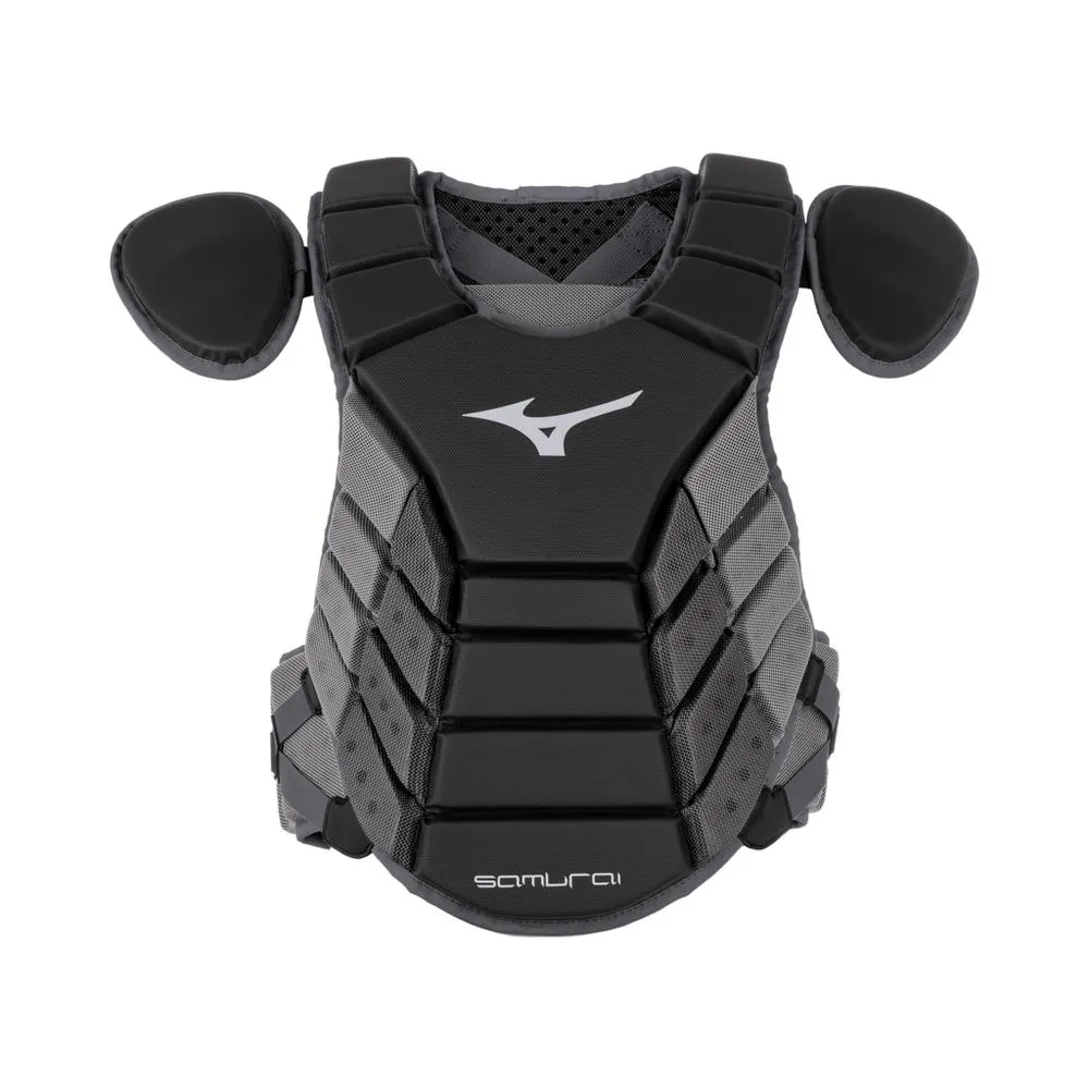 Mizuno Samurai Adult Catchers Chest Protector - 15" - Black / Grey