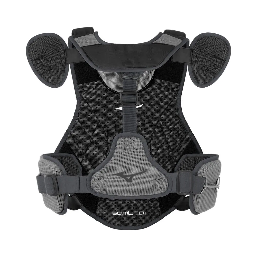 Mizuno Samurai Adult Catchers Chest Protector - 15" - Black / Grey