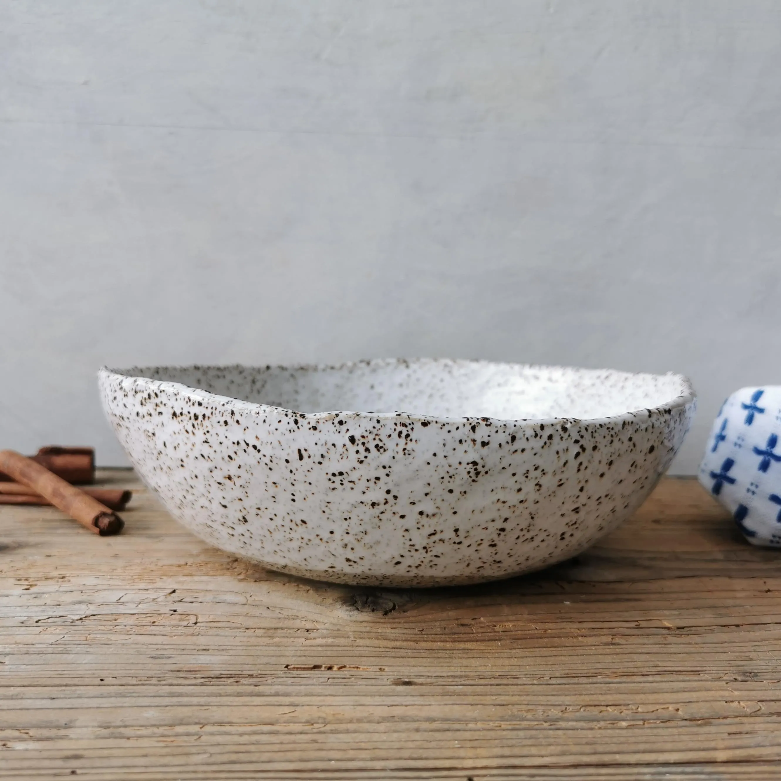 Pasta bowl speckled white