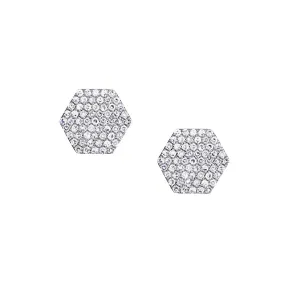 PAVÉ DIAMOND HEXAGON STUDS