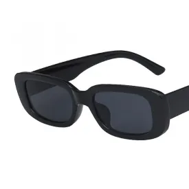 Rectangle Sunglasses Women Vintage Brand Black