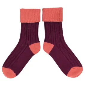 Red & Orange Cashmere Blend Slouch Socks