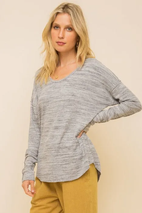 So Soft Snap Button Sleeve Dolman Top