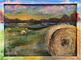 Summer Hay bales original art