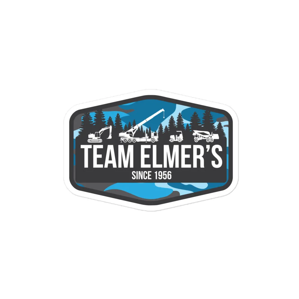 Team Elmer's Blueberry Camo Equipment Badge Sticker