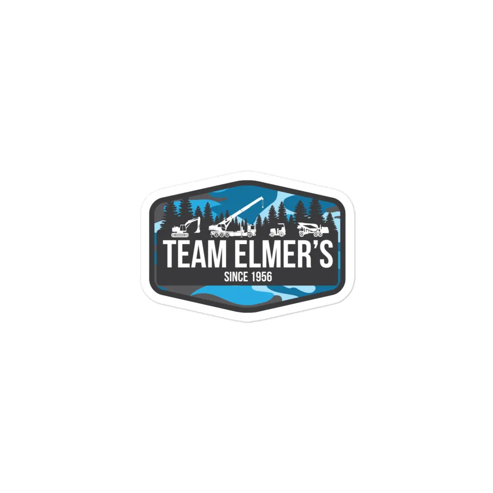 Team Elmer's Blueberry Camo Equipment Badge Sticker