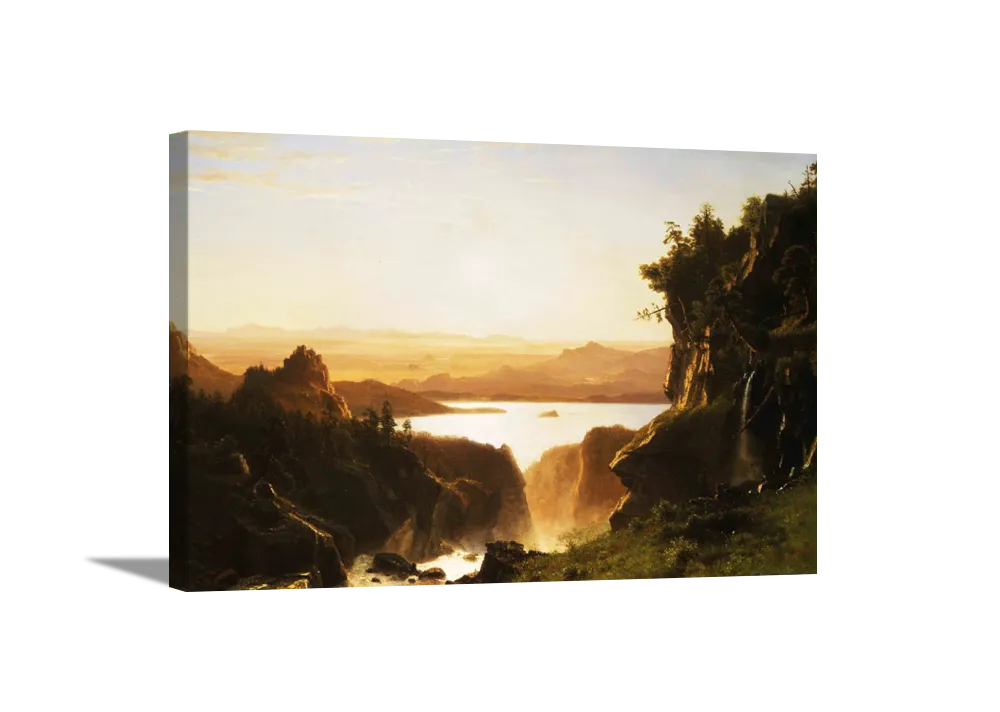 The Golden Lake | Albert Bierstadt Masters Classic Art in Gallery Wrapped Canvas | Various Sizes