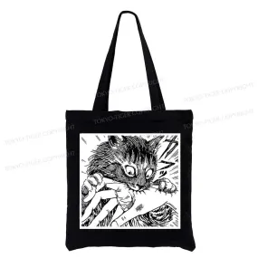 Tokyo-Tiger Creepy Cat Anime Horror Anteater Tote Bag