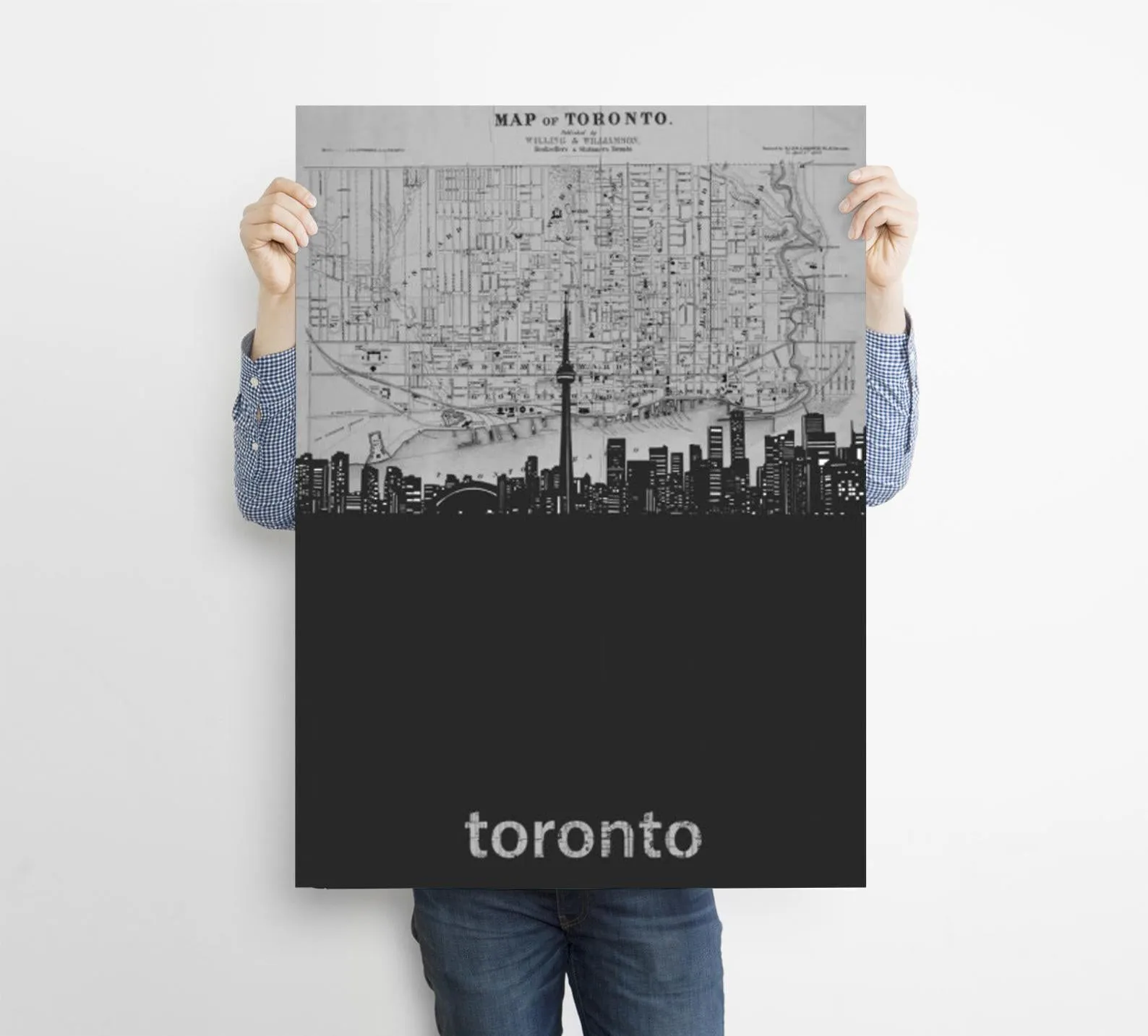 Toronto Map Custom Printing, Home Decor, Wall Hanging, Custom Canvas, Toronto Map Art, Canada