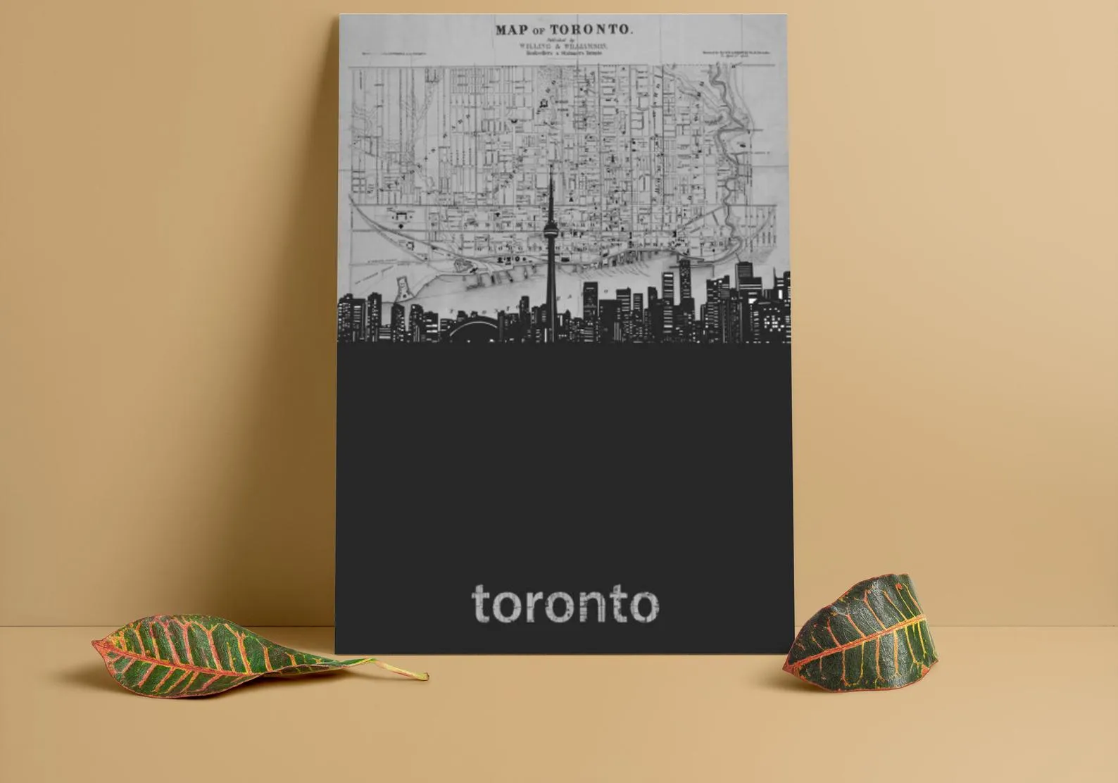 Toronto Map Custom Printing, Home Decor, Wall Hanging, Custom Canvas, Toronto Map Art, Canada