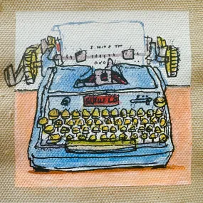 Typewriter canvas painting