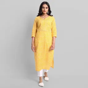 Yellow Samara Leheriya Kurta